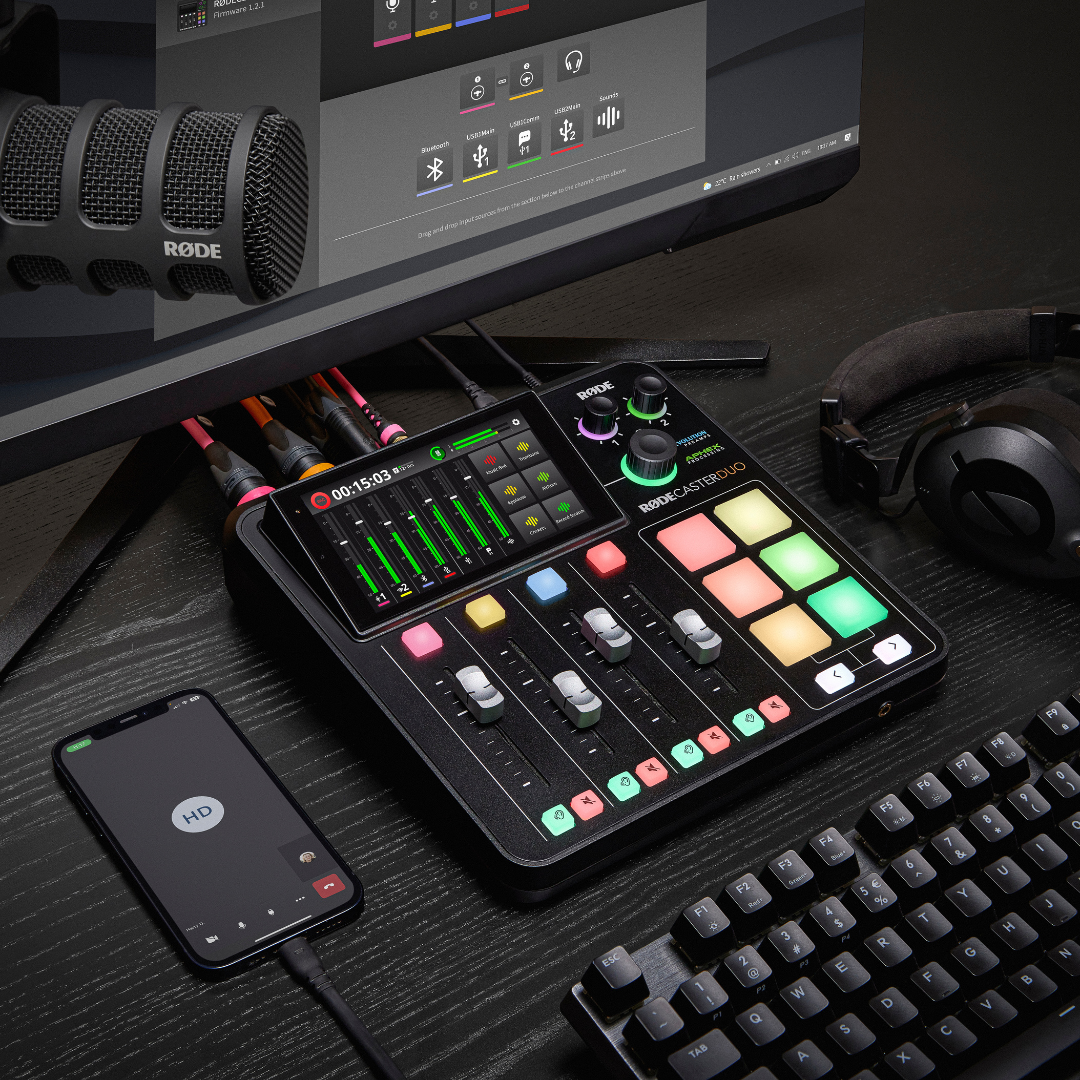 RØDECaster Duo – The Ultimate Compact Audio Production Studio- Available in Black and White