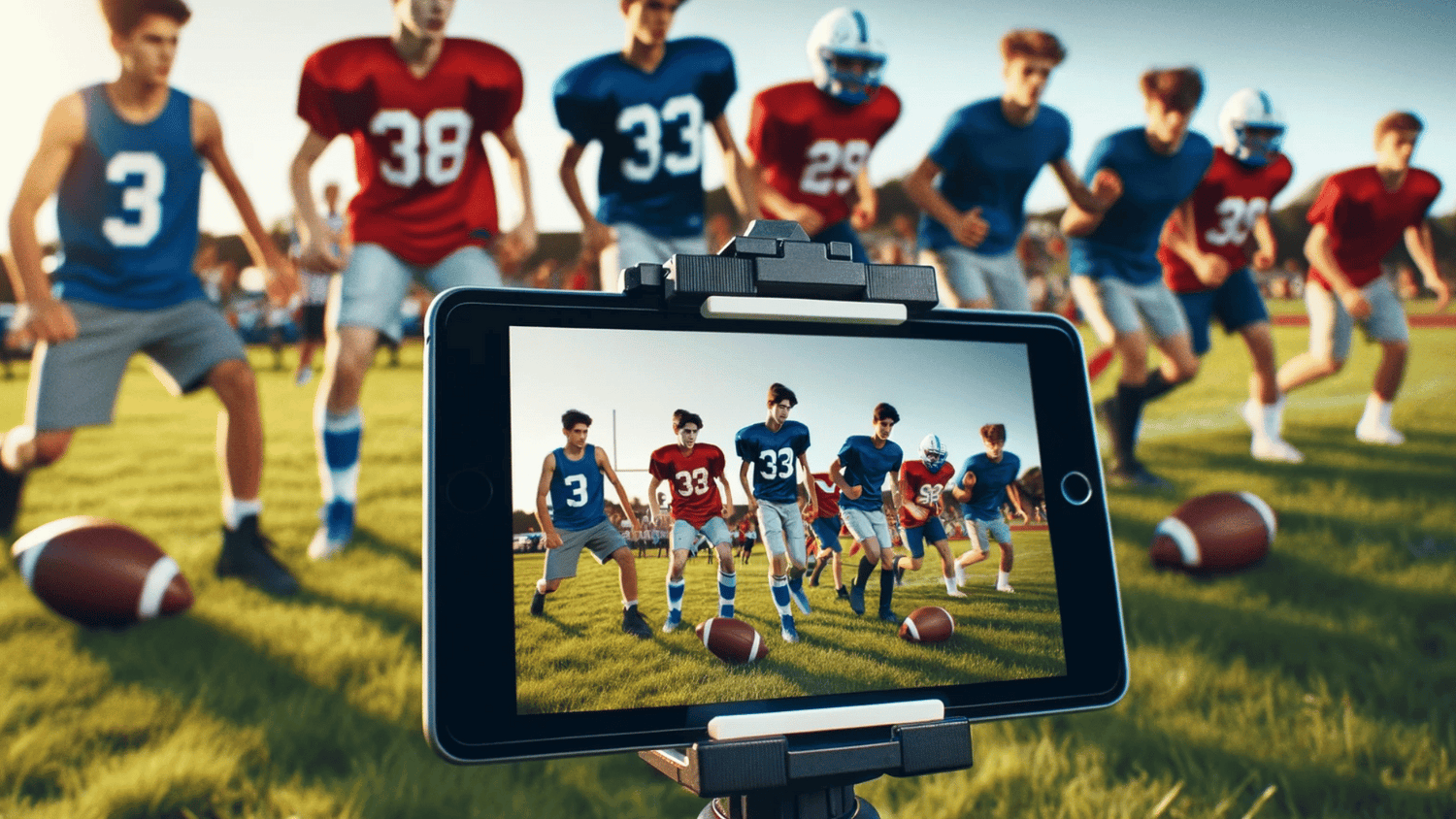 ipad filming a football team