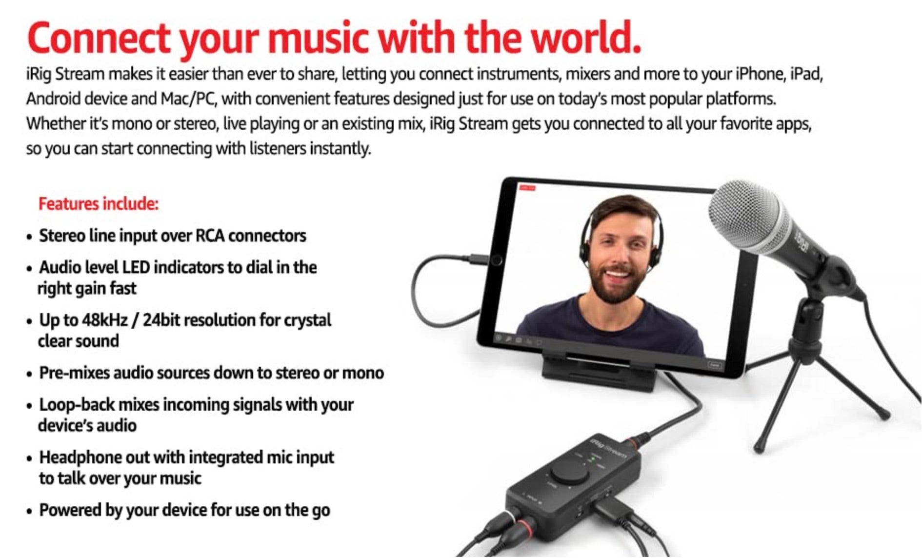 IK Multimedia iRig PRE Microphone Interface for iOS Devices