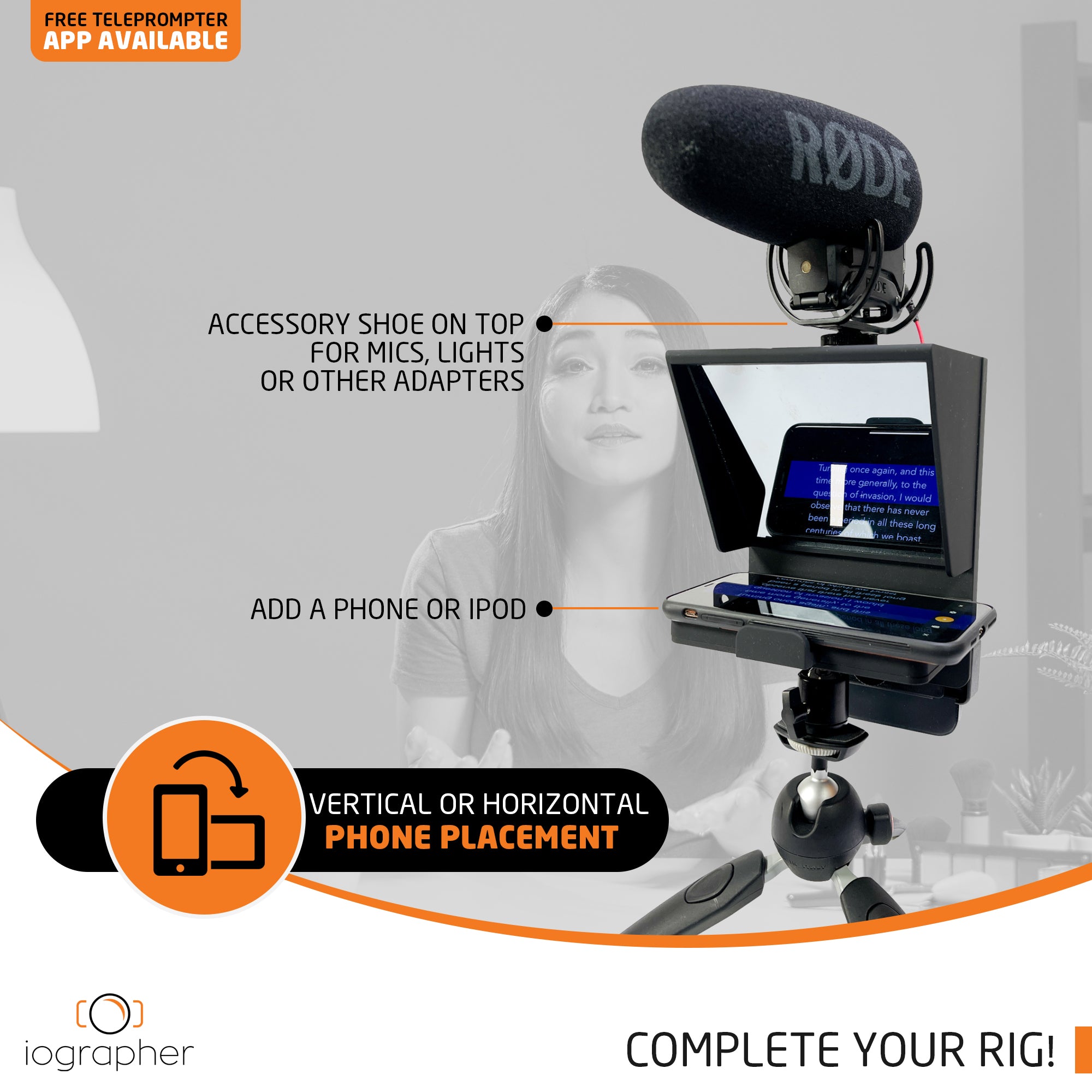 iOgrapher Mini Portable Mobile Teleprompter